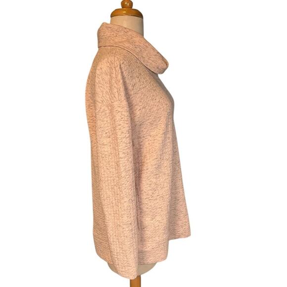 RBX Cowl Neck Heavy Knit Quilted Tunic Pullover Light Pink Sz Med Front Pockets - Picture 7 of 13